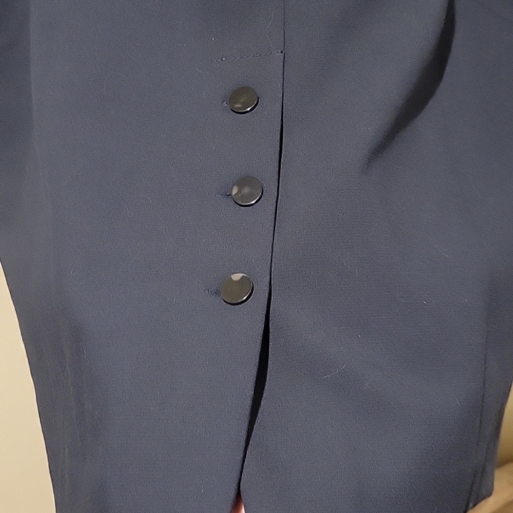 ❤️ NWT! CLUB MONACO BUTTON BACK VENT NAVY BLUE SHEATH DRESS, 2 - Picture 5 of 14